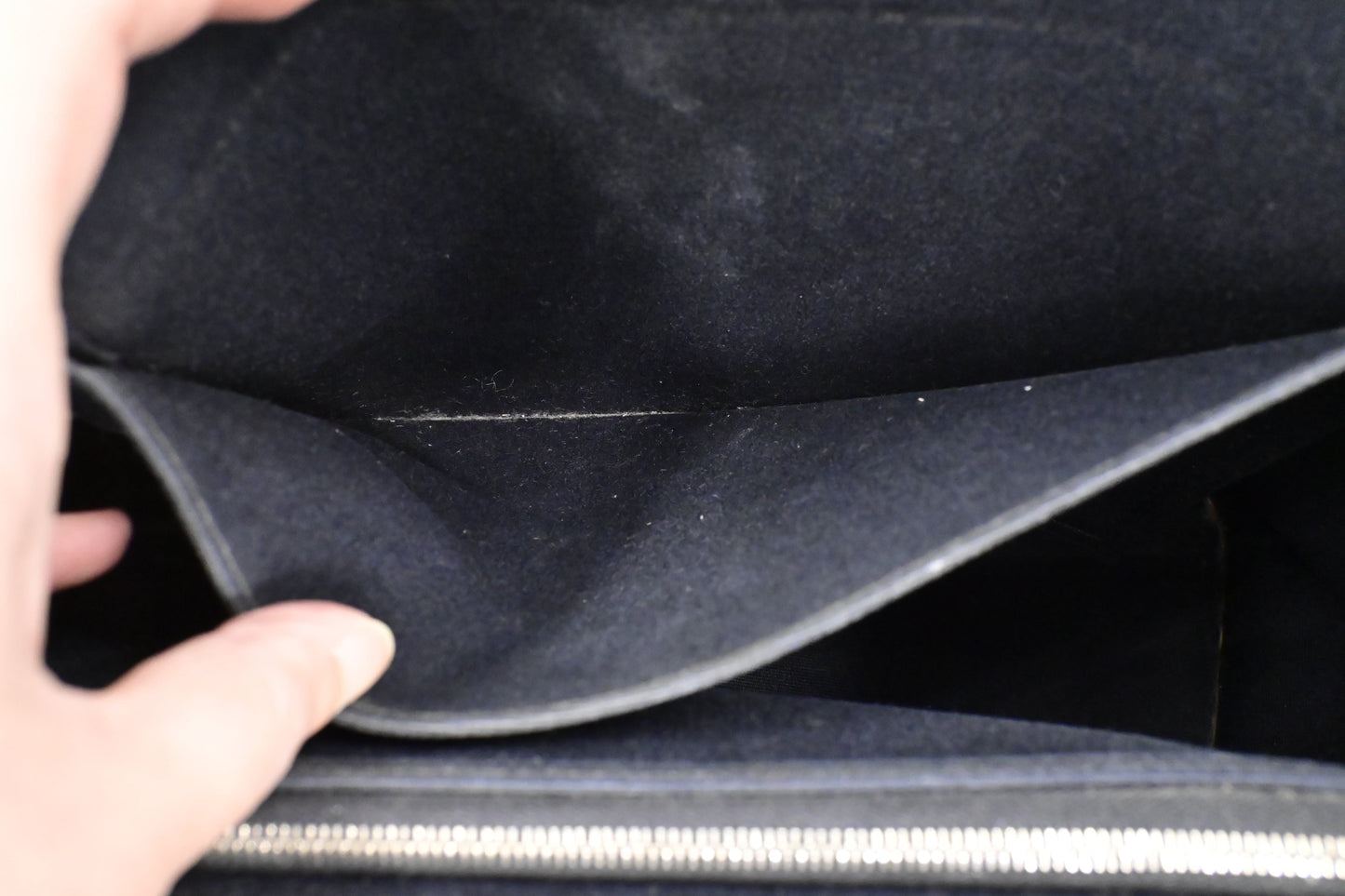 Hermes Cabag Elan PM in Navy Blue Canvas