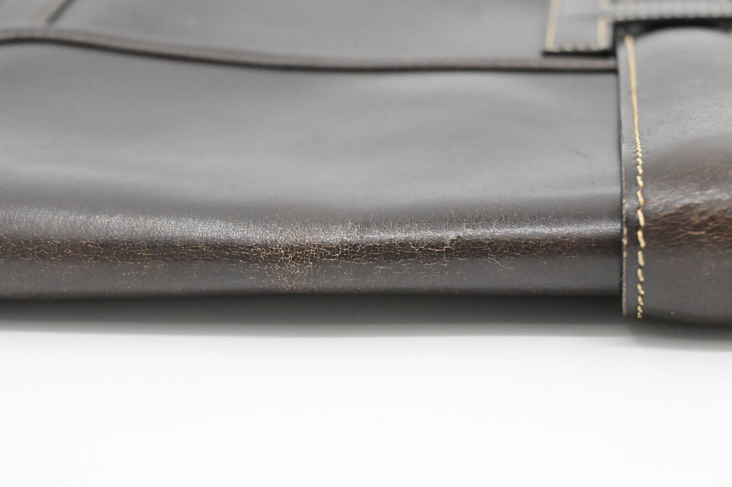 Hermes Jige GM in Dark Brown Box Calf Leather