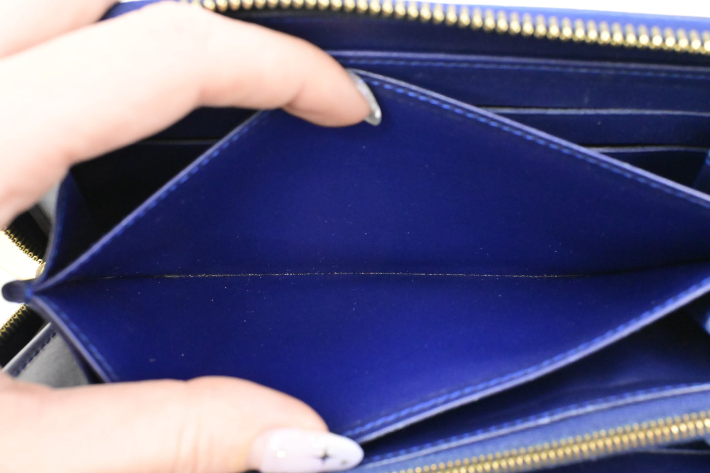 Louis Vuitton Long Zippy Wallet in Ikat Grand Blue Vernis Leather