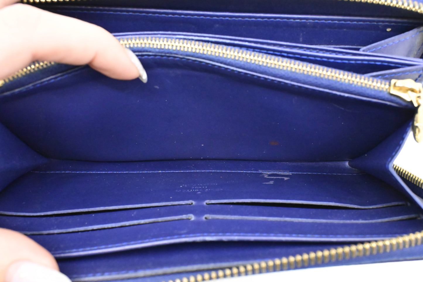 Louis Vuitton Long Zippy Wallet in Ikat Grand Blue Vernis Leather