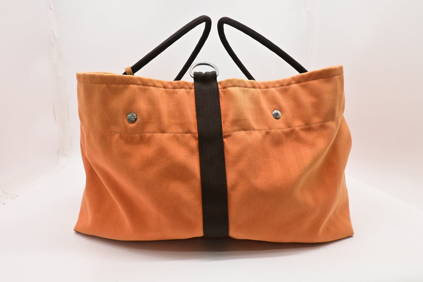 Hermes Fourre Tout de Cavalier in Orange Canvas