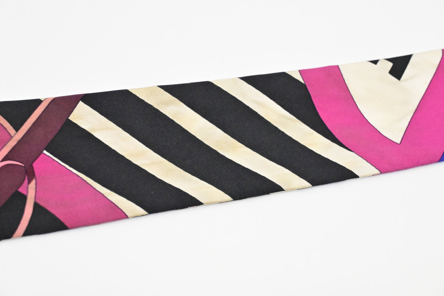 Hermes Twilly in Blue, Fuschia and Black Silk