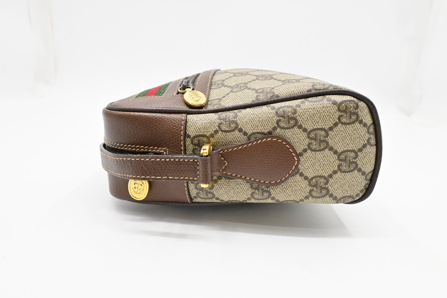 Gucci Crossbody Bag in GG Supreme Canvas & Brown Leather