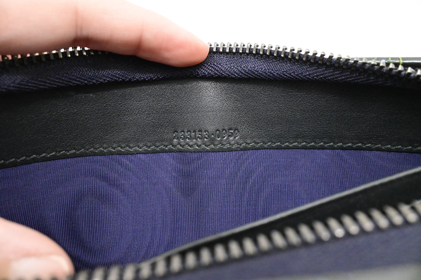 Gucci Zippy Long Wallet in Blue-Green Guccissima Patent Leather