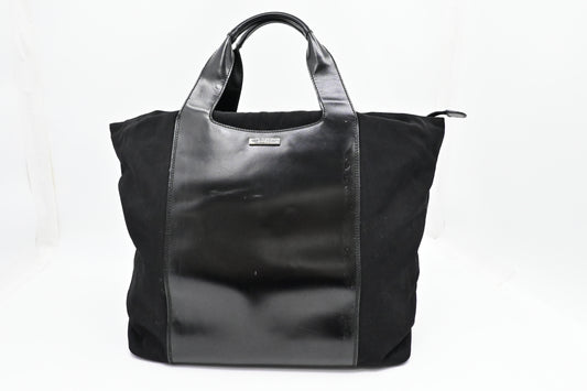 Gucci Tote Bag in Black Canvas & Leather