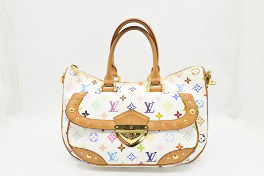 Louis Vuitton x Takashi Murakami Rita in White Multicolor Monogram Canvas