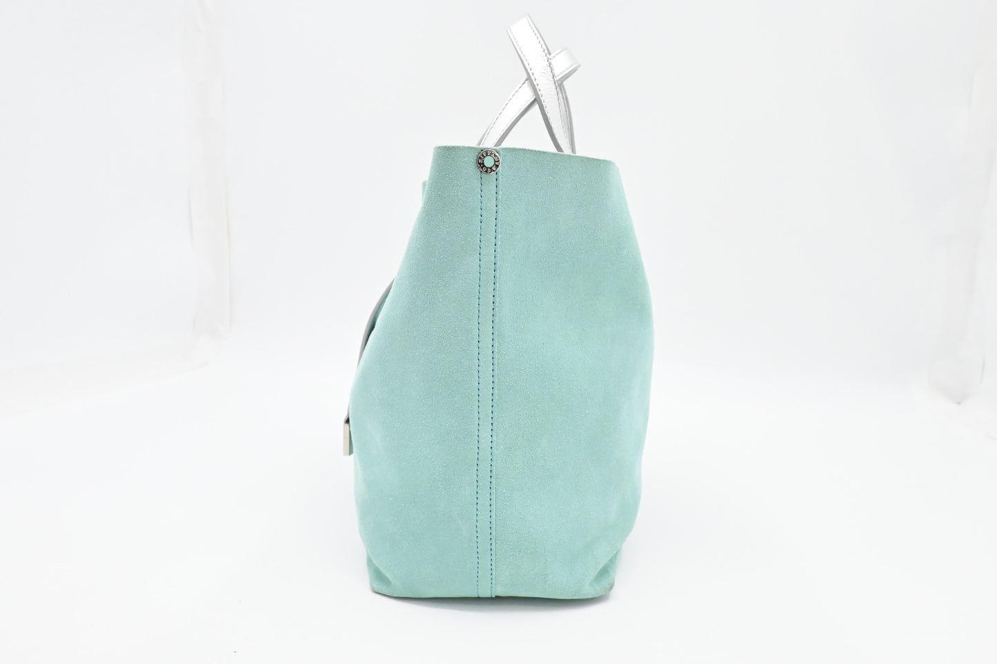 Tiffany & Co. Small Reversible Tote in Silver & Blue Leather