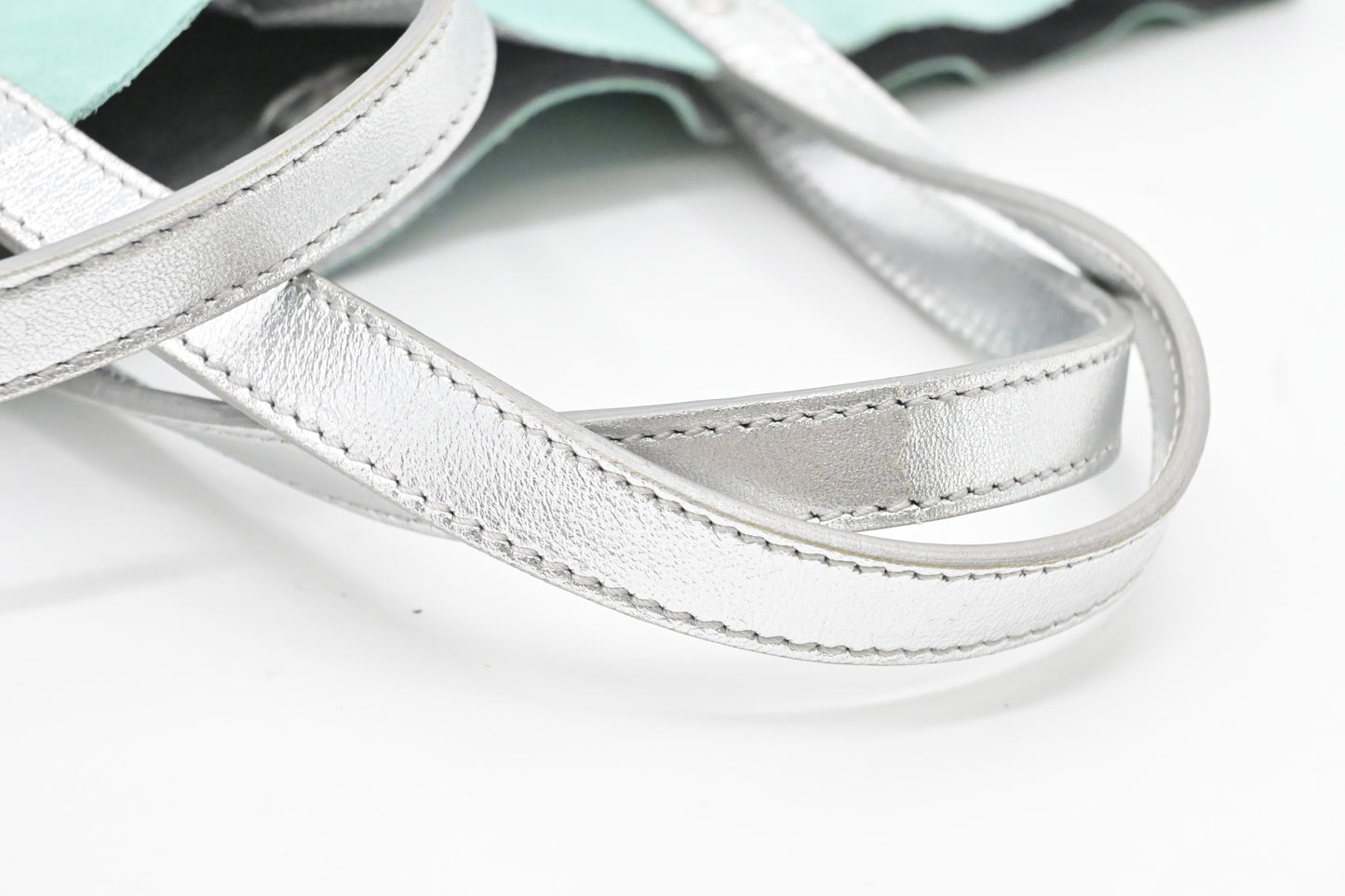 Tiffany & Co. Small Reversible Tote in Silver & Blue Leather