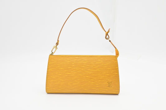 Louis Vuitton Pochette Accessoire in Yellow Epi Leather