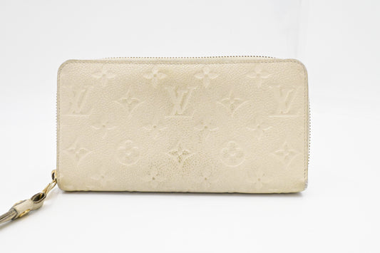 Louis Vuitton Long Zippy Wallet in White Empreinte Leather