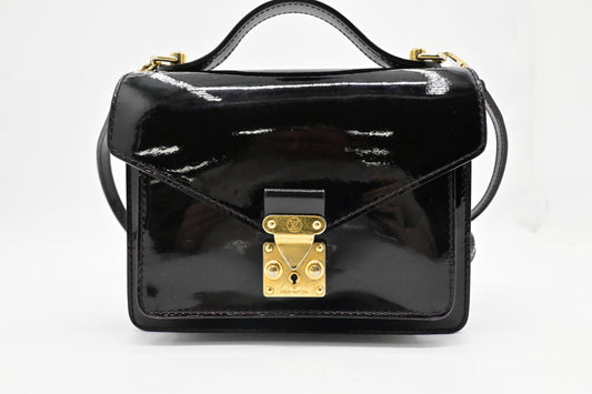 Louis Vuitton Monceau BB in Black Vernis Leather