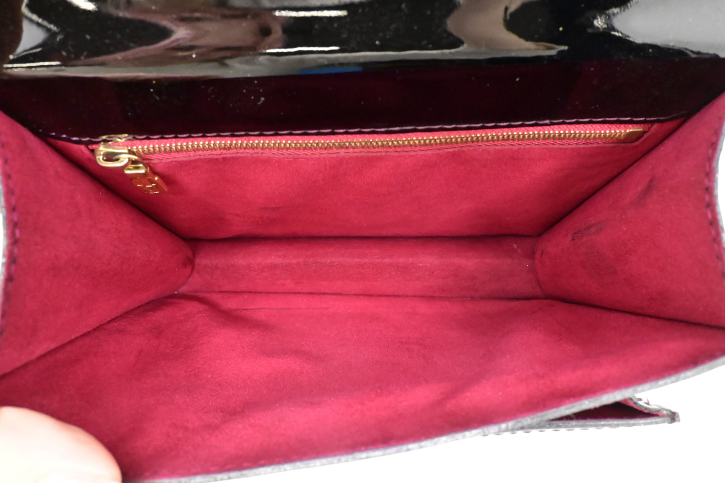 Louis Vuitton Monceau BB in Black Vernis Leather