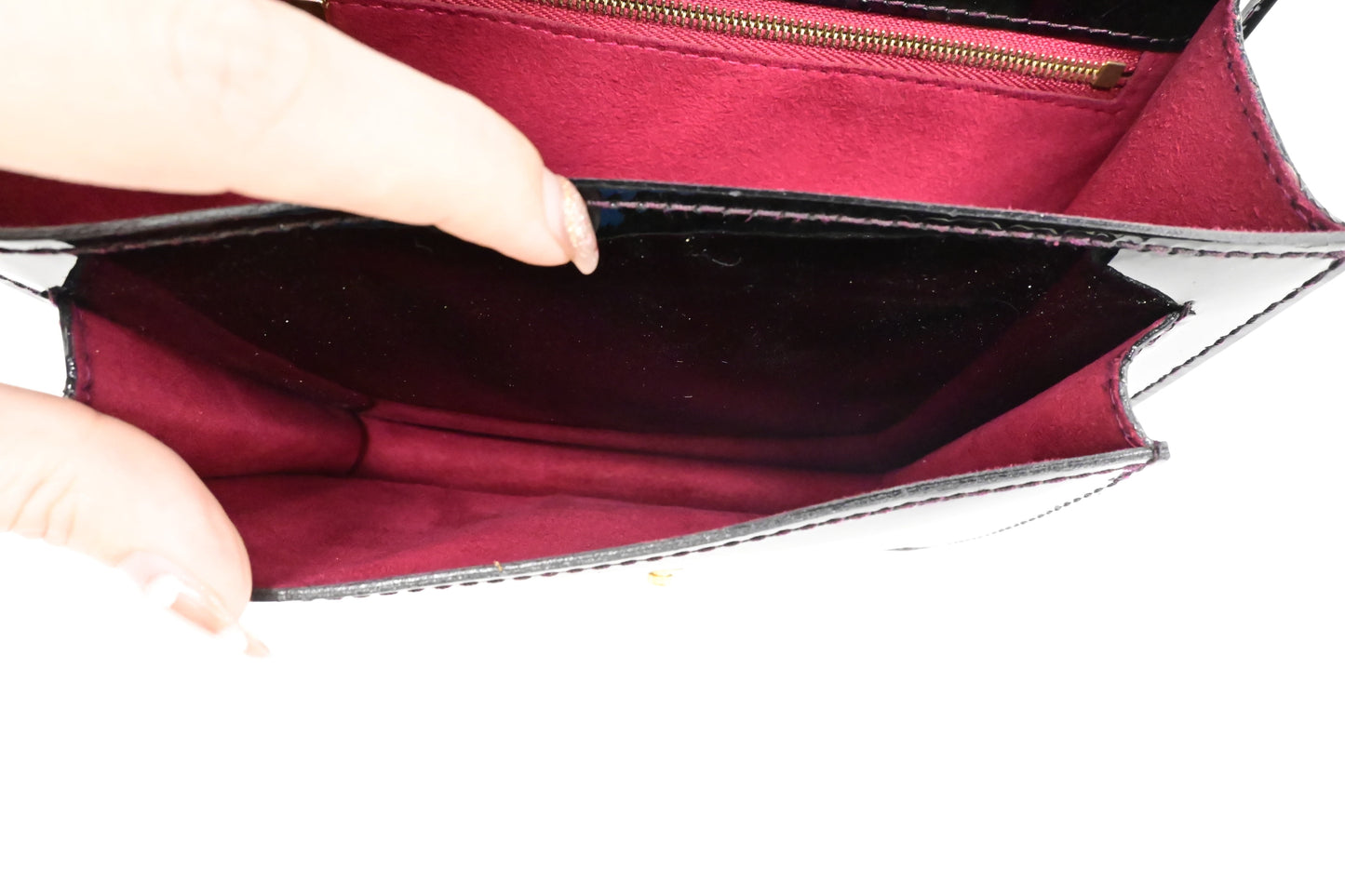 Louis Vuitton Monceau BB in Black Vernis Leather