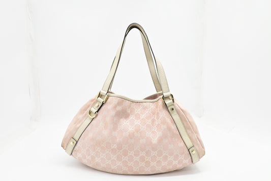 Gucci Abbey Hobo Bag in Pink GG Canvas
