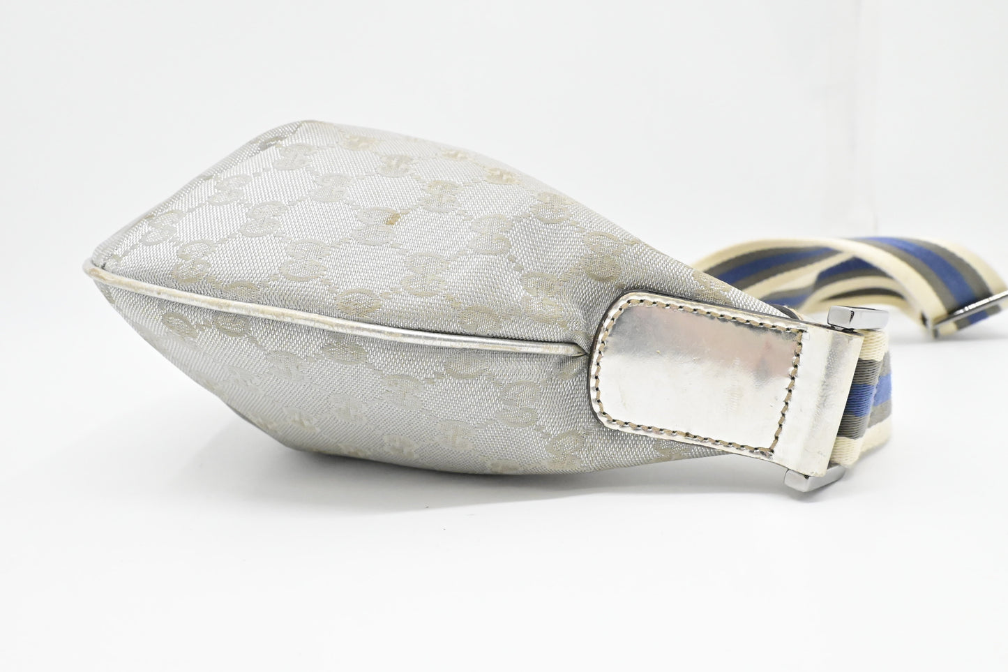 Gucci Crossbody Hobo Bag in Silver GG Canvas