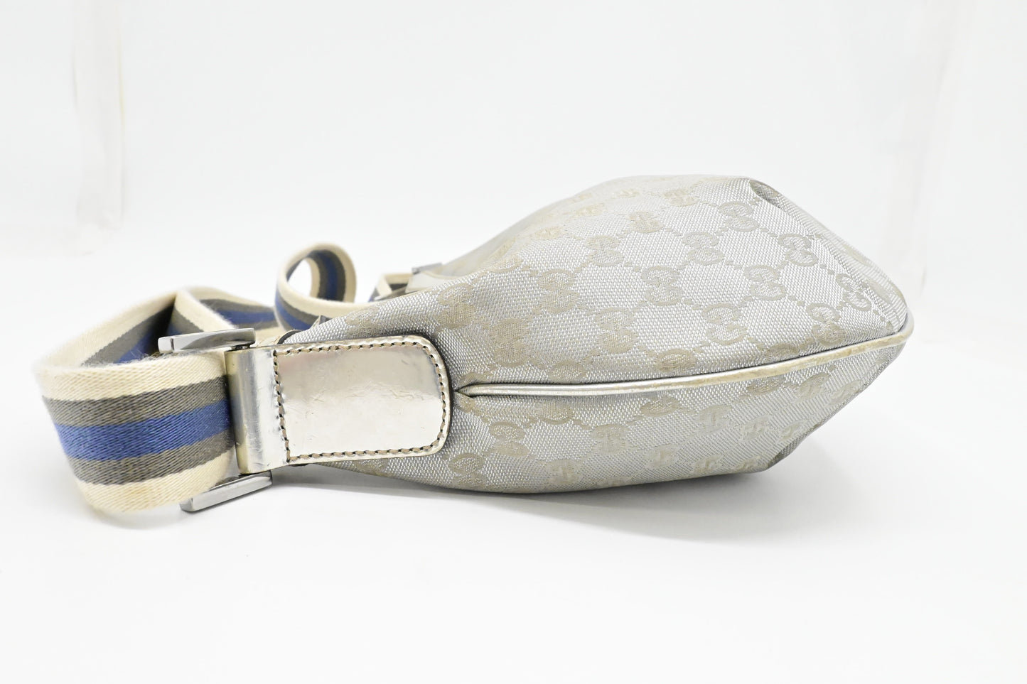 Gucci Crossbody Hobo Bag in Silver GG Canvas