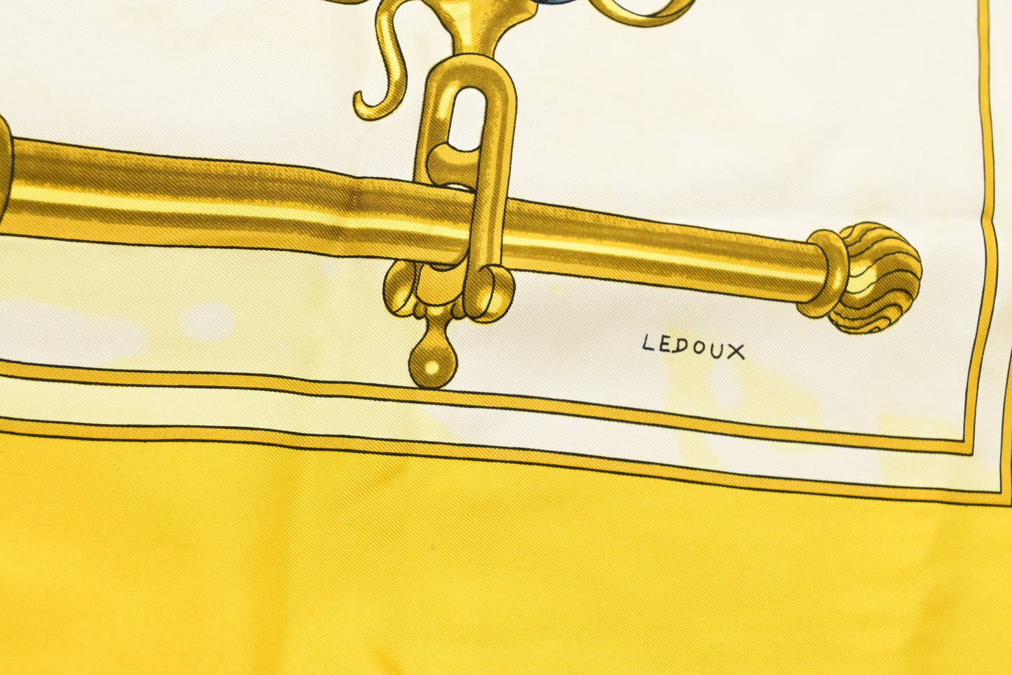 Hermes 'Carrick a Pompe' Carre 90 in Yellow Silk