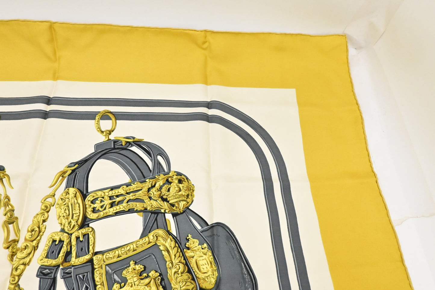 Hermes 'Brides de Gala' Carre 90 in Yellow Silk