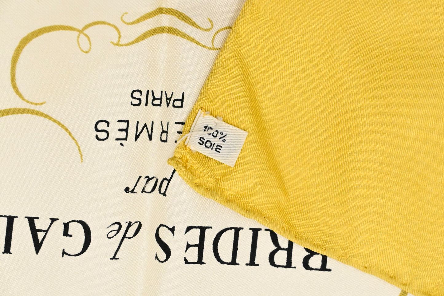Hermes 'Brides de Gala' Carre 90 in Yellow Silk