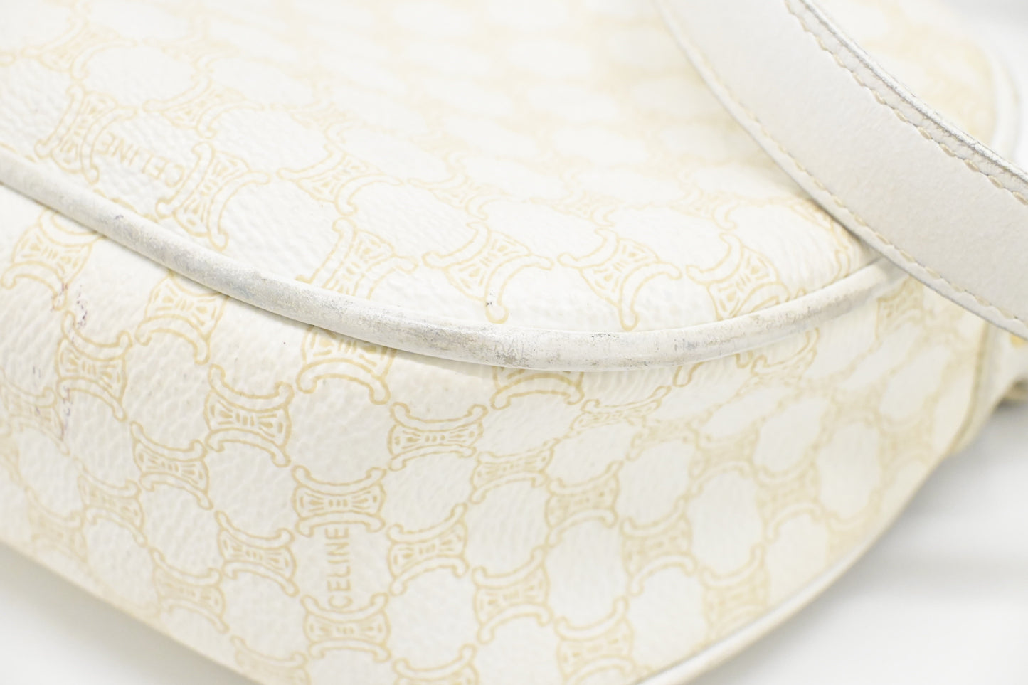 Celine Crossbody in White Macadam Canvas