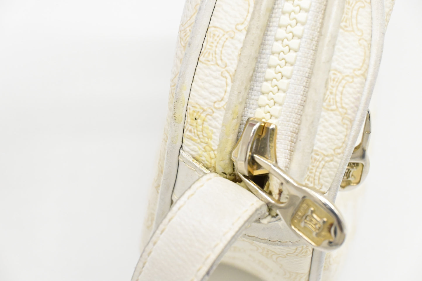Celine Crossbody in White Macadam Canvas