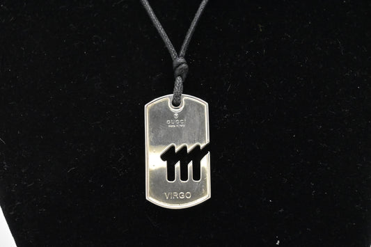 Gucci Virgo Dog Tag Necklace in Sterling Silver