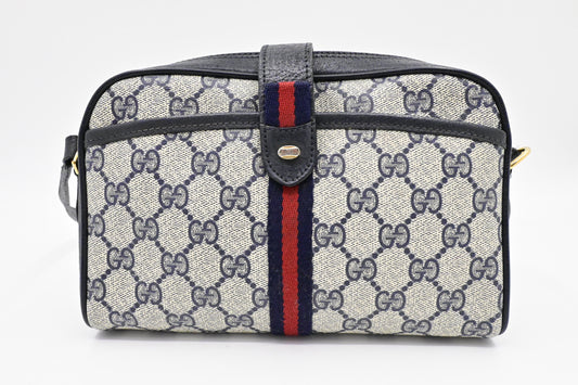 Gucci Small Crossbody in Blue GG Supreme Canvas