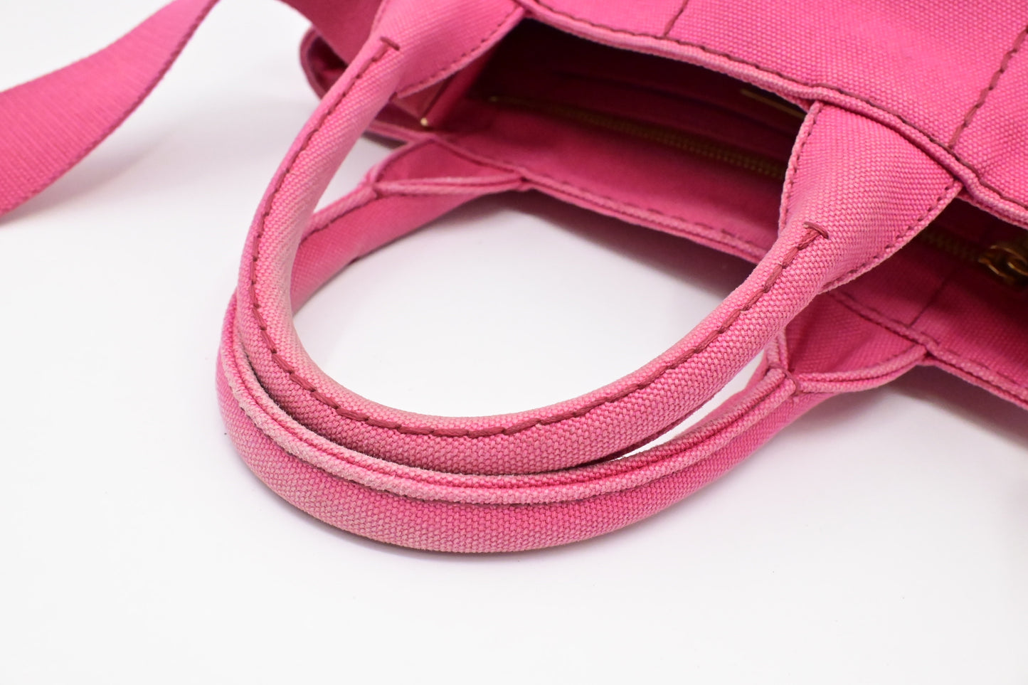 Prada Canapa Tote PM in Pink Canvas