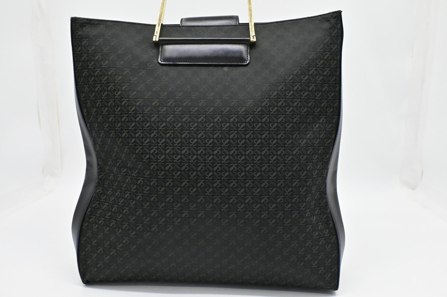 Loewe Anagram Tote in Black & Green Canvas