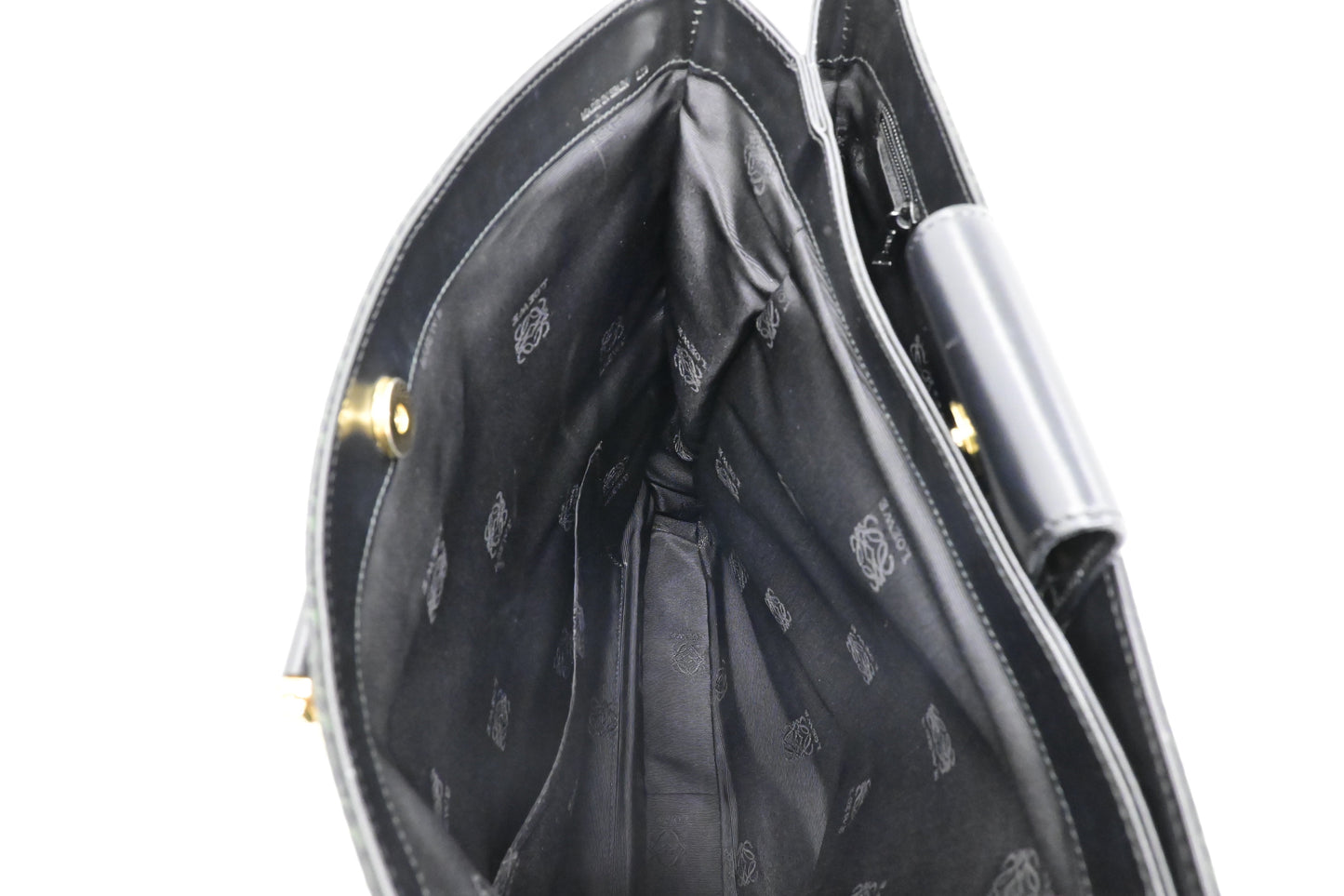 Loewe Anagram Tote in Black & Green Canvas