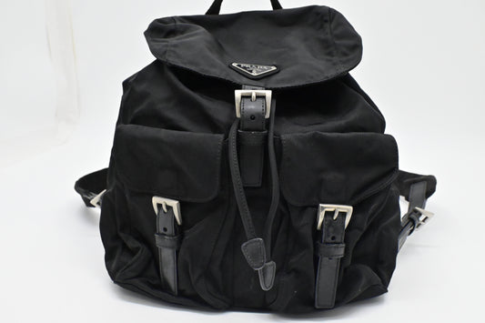 Prada Small Backpack in Black Nylon Canvas