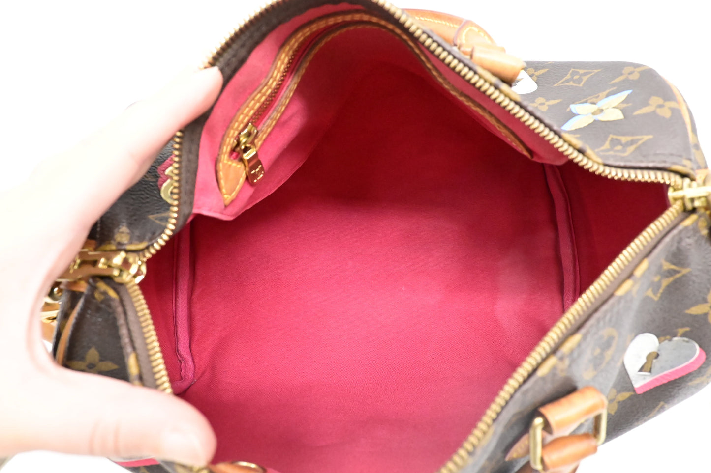 Louis Vuitton Speedy 30 Bandouliere in Love Lock Monogram Canvas