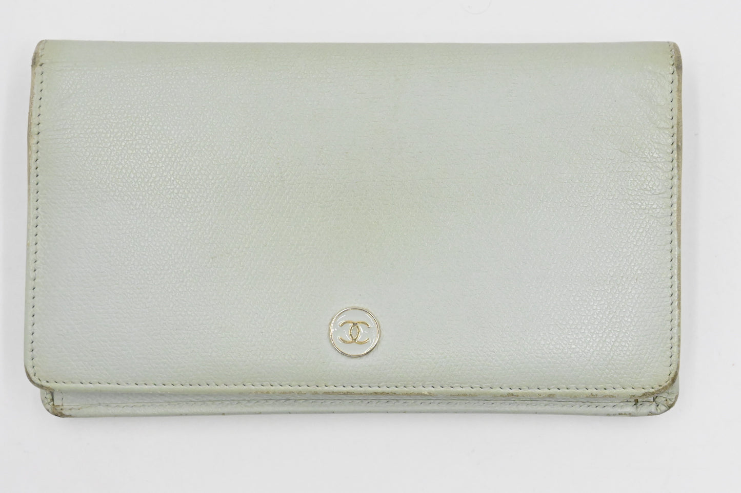 Chanel Bifold Long Wallet in Light Blue leather