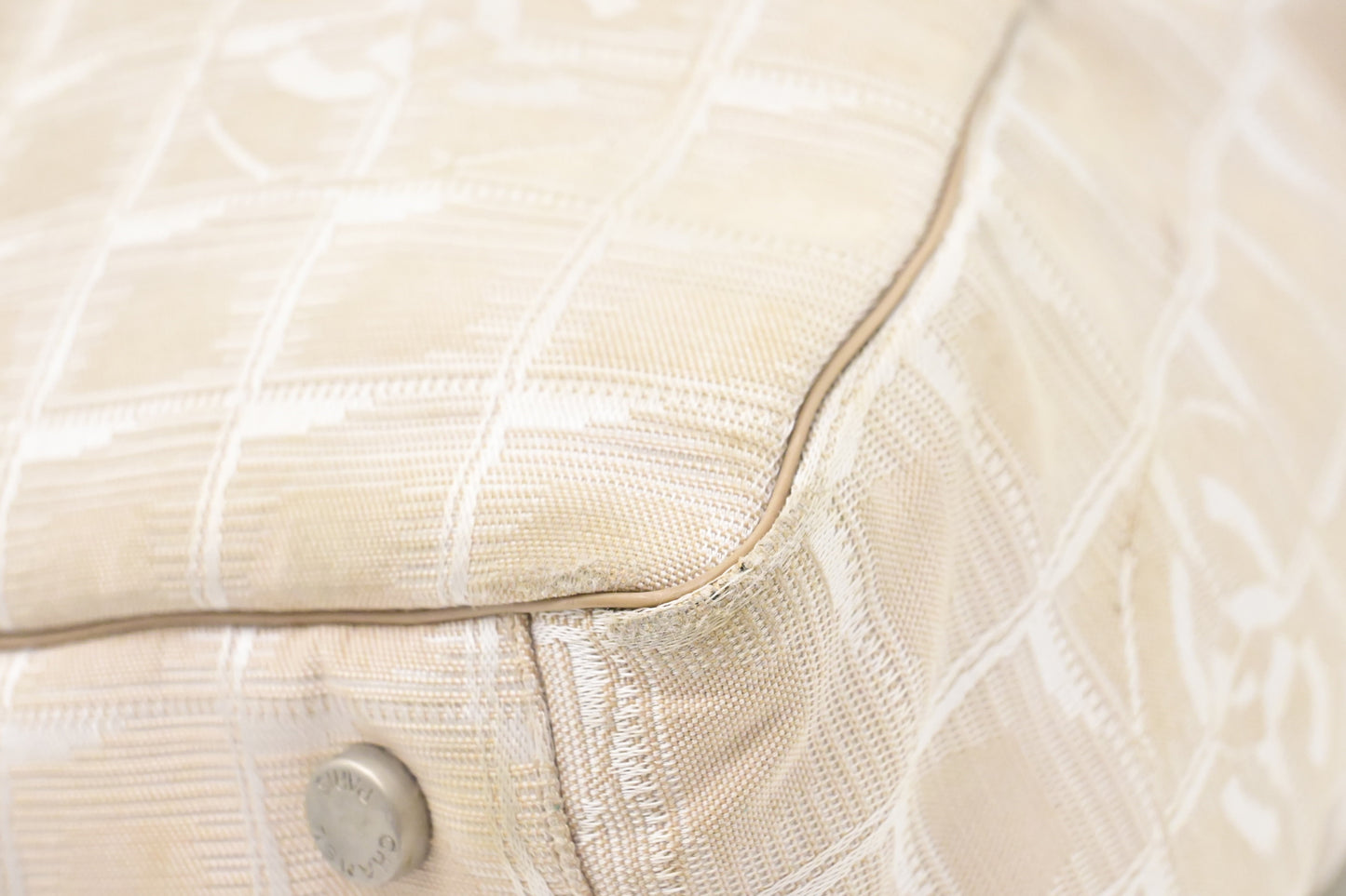 Chanel New Travel Line Zip Tote in Champagne Canvas