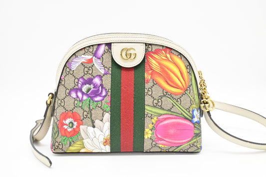 Gucci Ophidia Flora Crossbody in GG Canvas