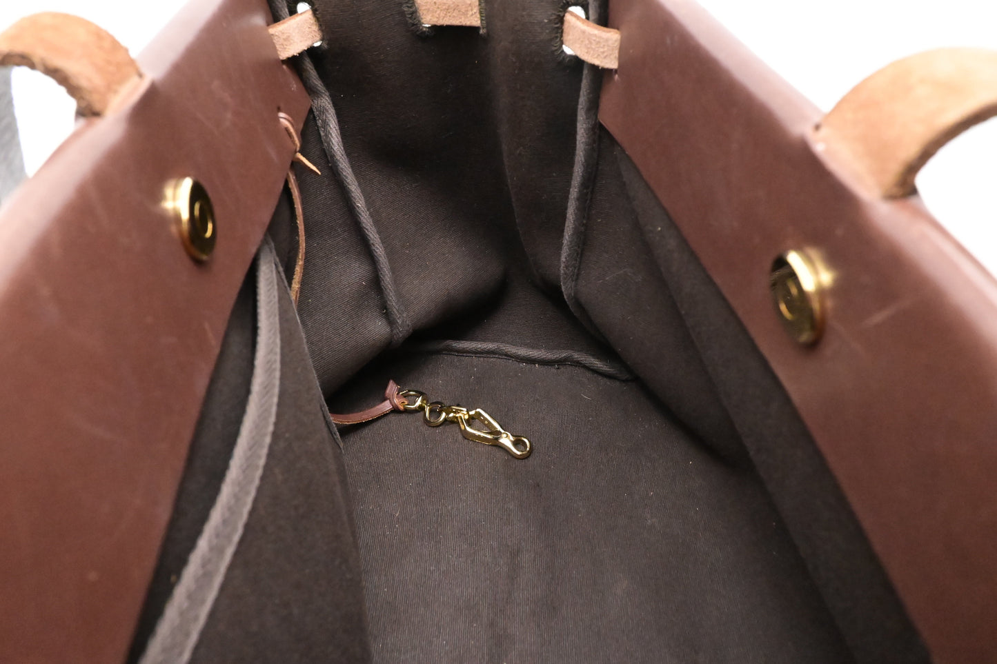 Hermes Herbag Cabas 40 in Brown Leather & Canvas