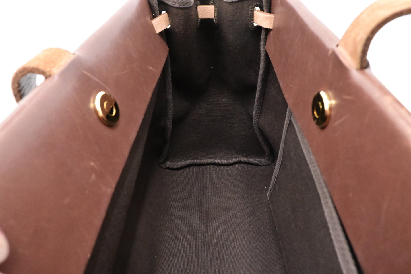 Hermes Herbag Cabas 40 in Brown Leather & Canvas