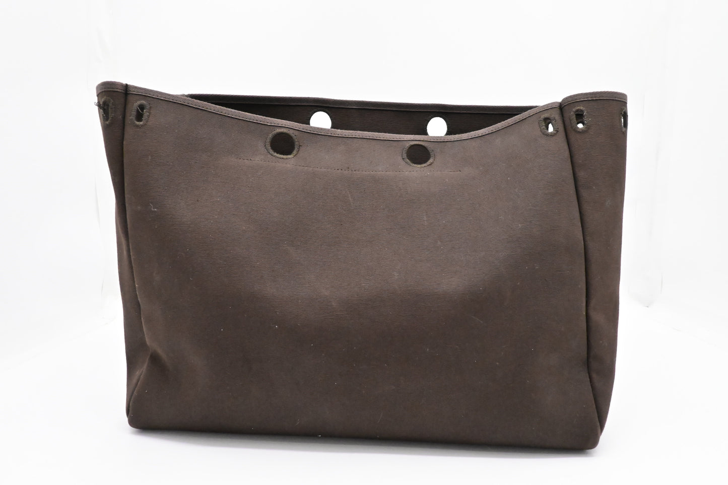 Hermes Herbag Cabas 40 in Brown Leather & Canvas