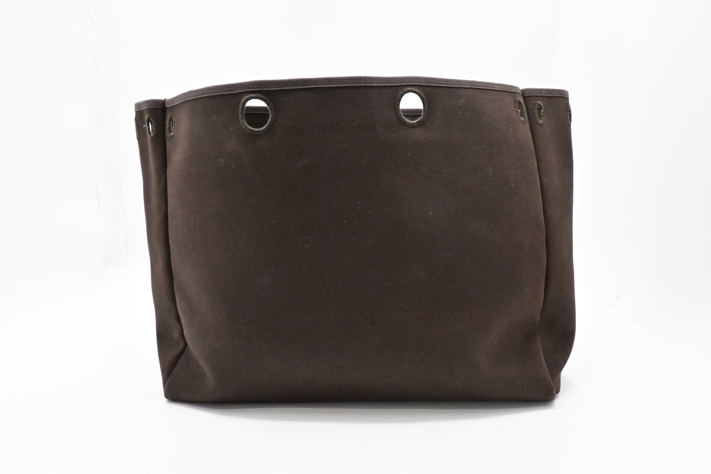 Hermes Herbag Cabas 40 in Brown Leather & Canvas