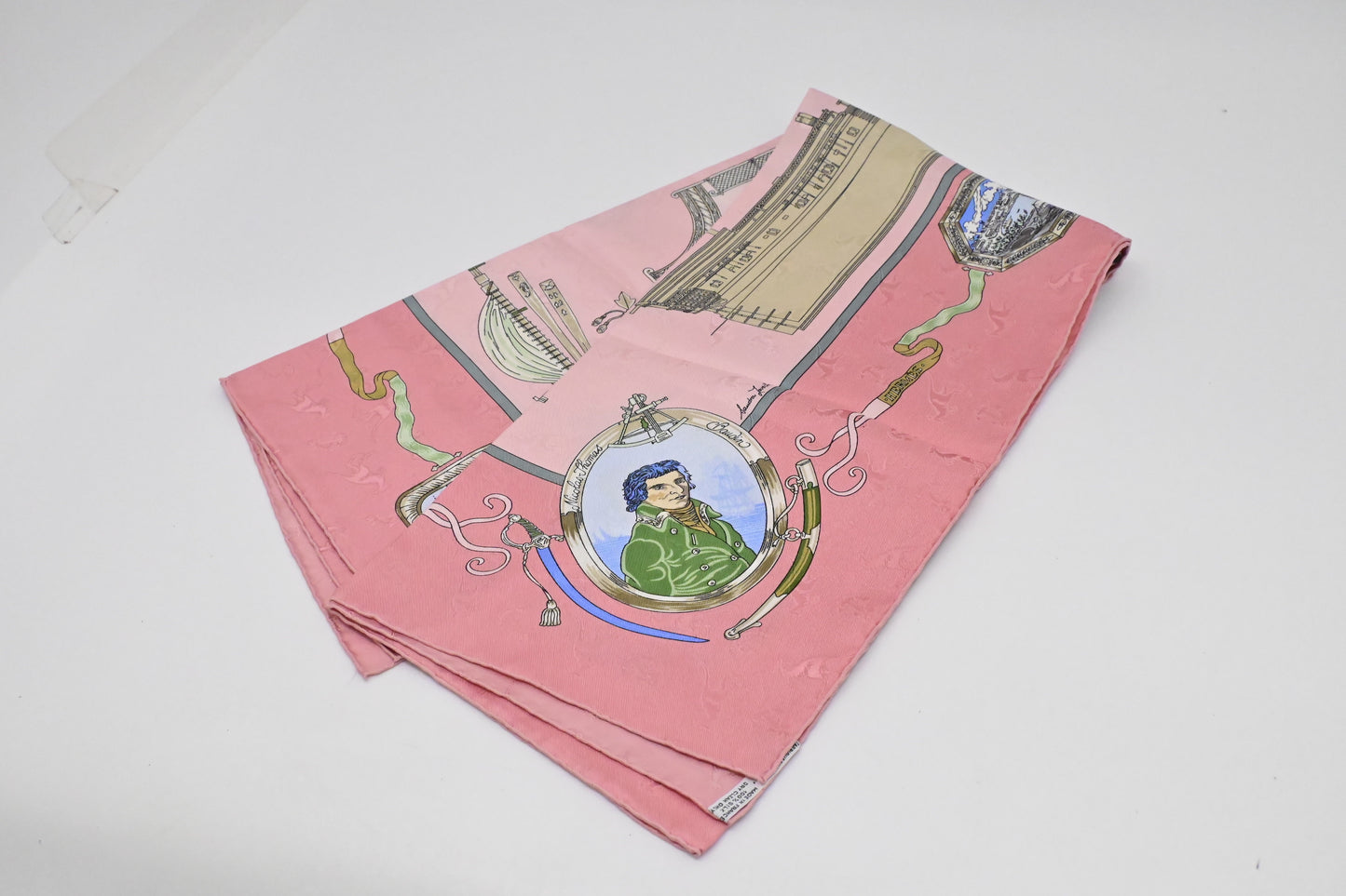 Hermes 'Le Geographe' Carre 90 in Pink Silk