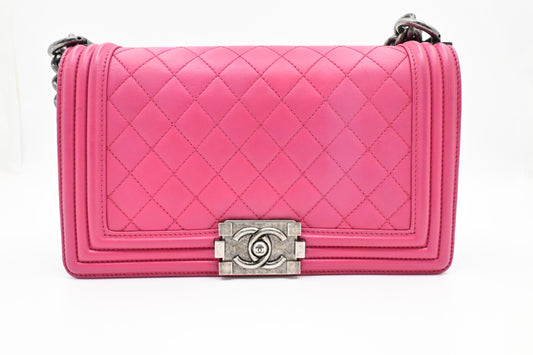 Chanel Medium Boy in Pink Wild Stitch Leather