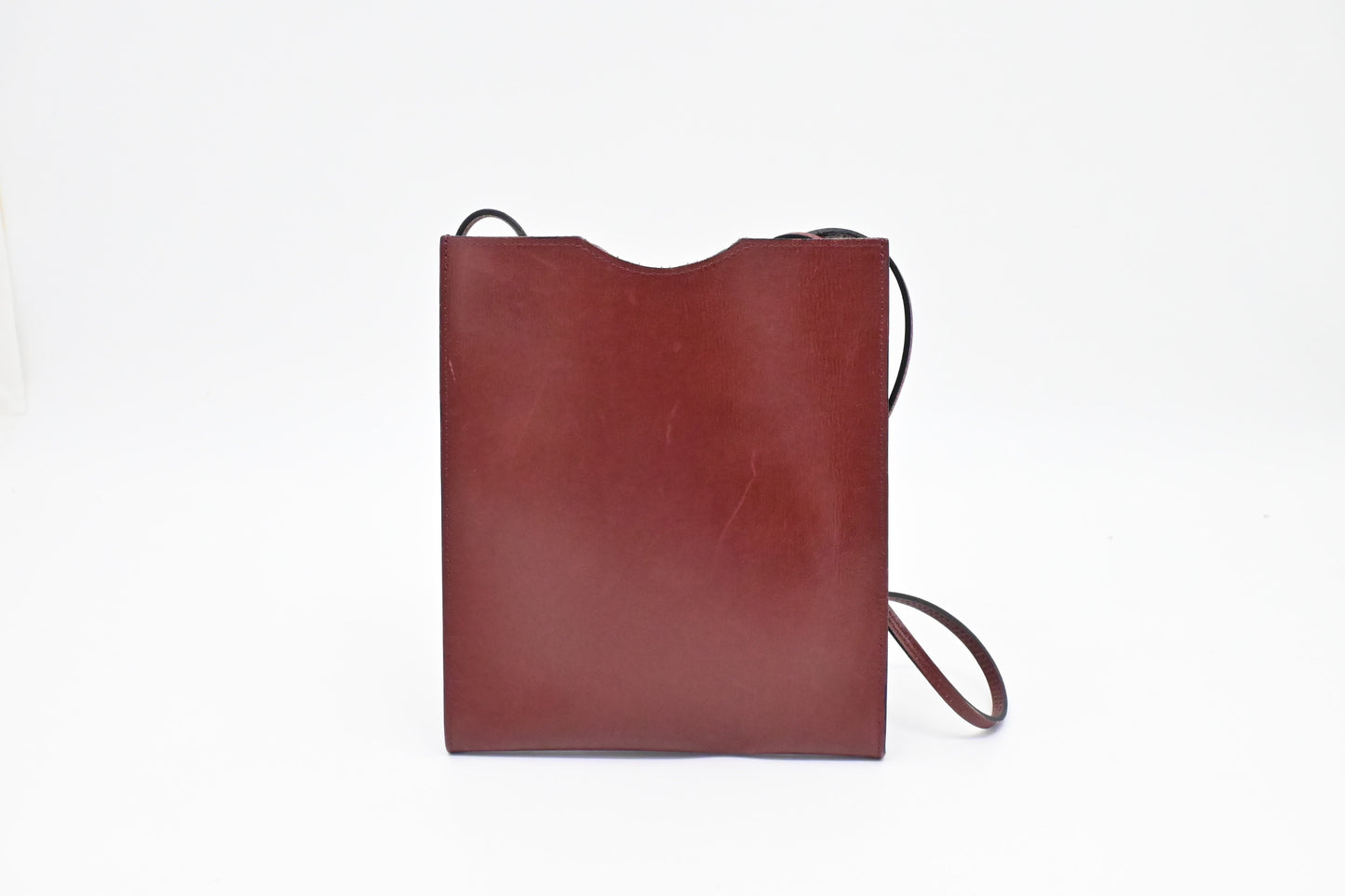 Hermes Onimaitou Pochette in Maroon Leather