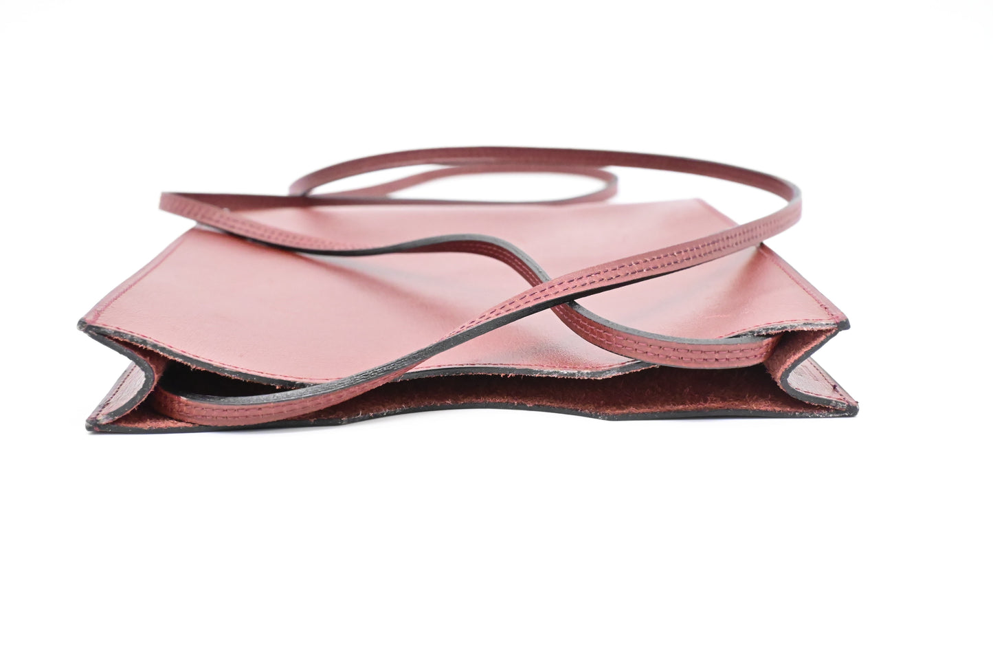 Hermes Onimaitou Pochette in Maroon Leather