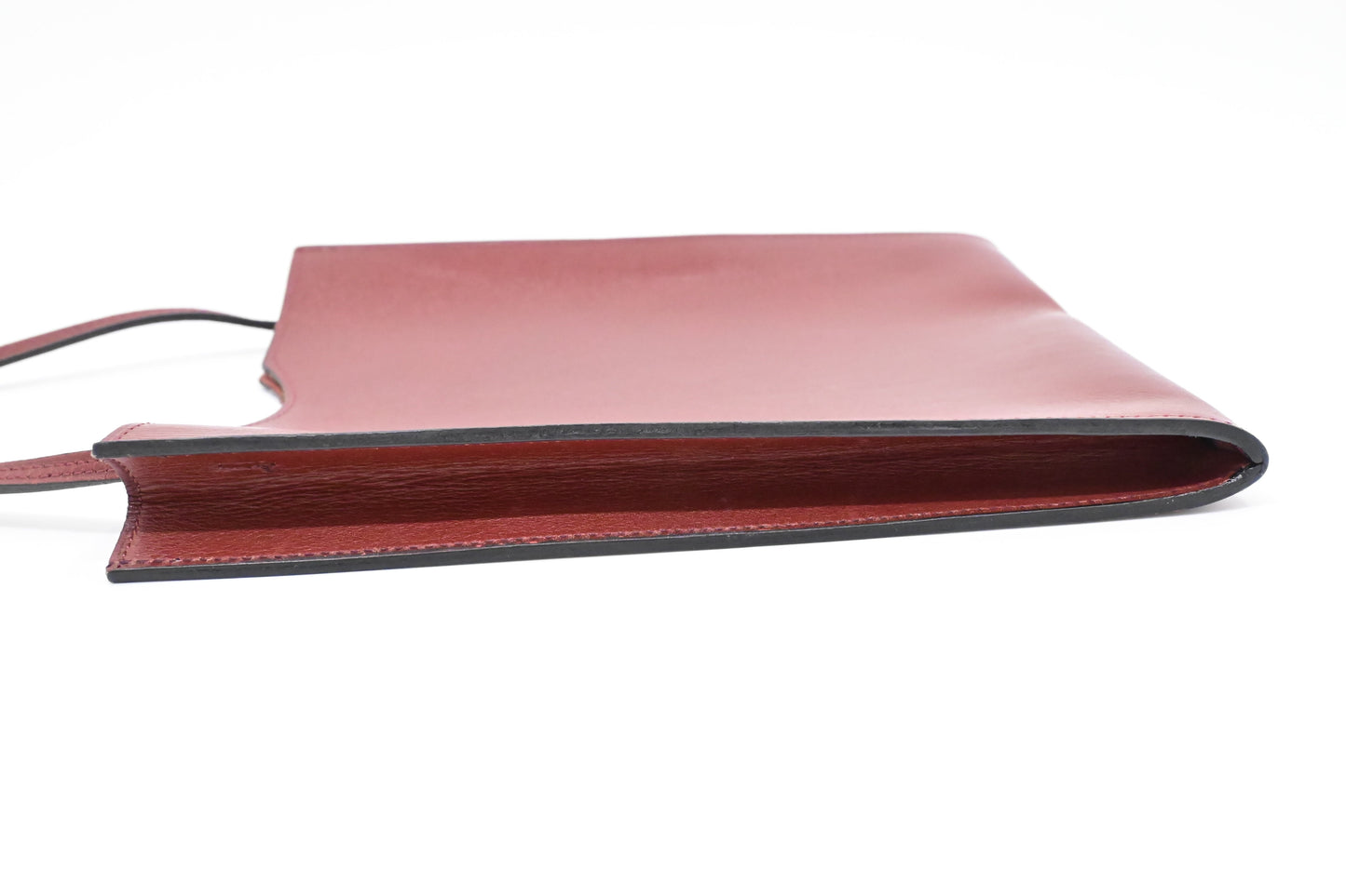 Hermes Onimaitou Pochette in Maroon Leather