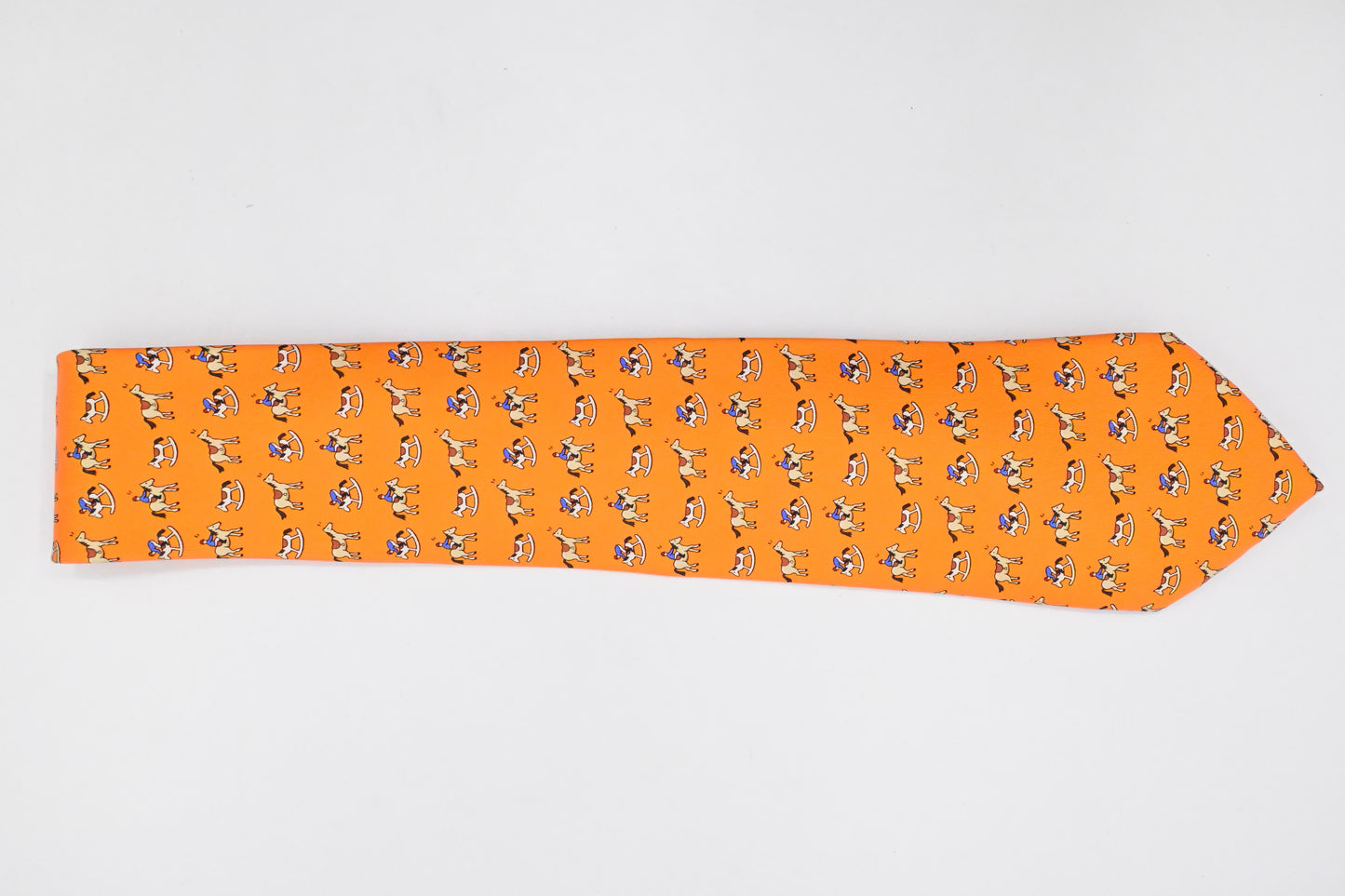 Hermes Tie in Orange Silk