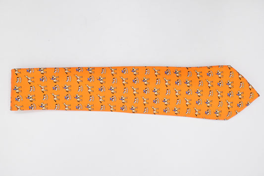 Hermes Tie in Orange Silk
