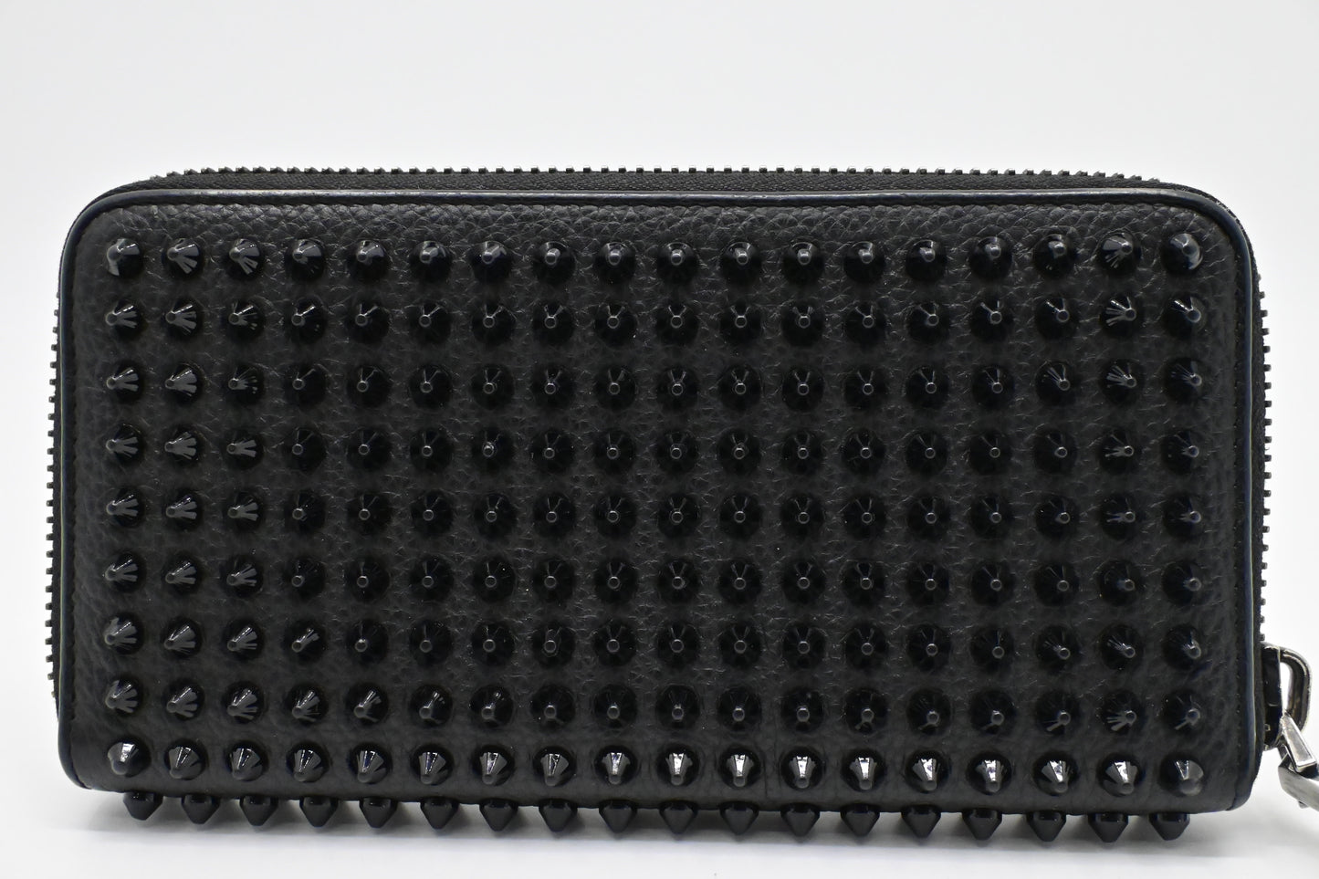 Louboutin Macaron Wallet in Black Studded Leather