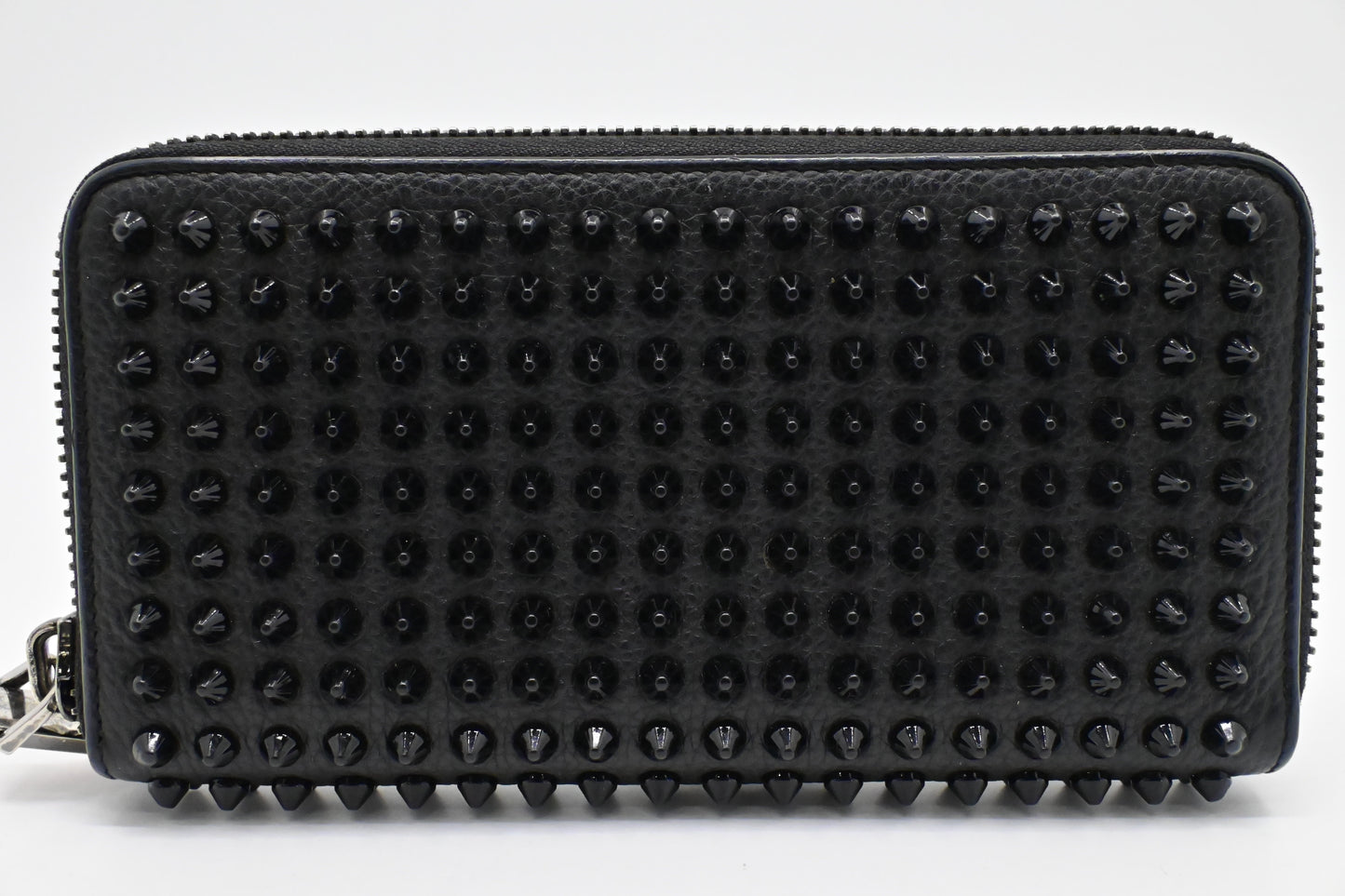 Louboutin Macaron Wallet in Black Studded Leather