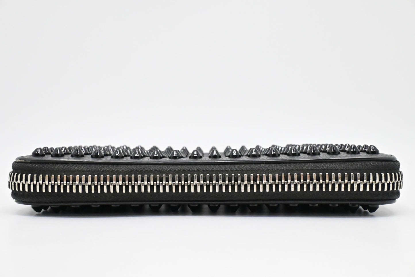 Louboutin Macaron Wallet in Black Studded Leather
