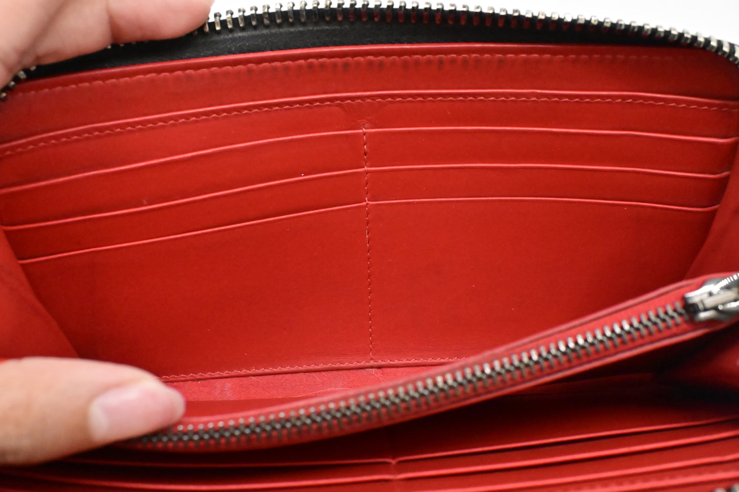 Louboutin Macaron Wallet in Black Studded Leather